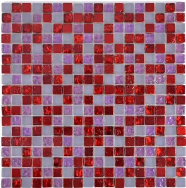 Azulejos de Mosaico Translúcido Rojo Rosa Blanco Vidrio Crystal Resin M