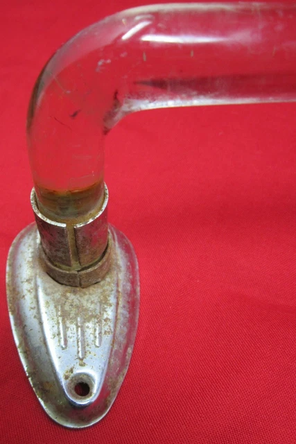 Towel Bar Clear Glass 24.5"x 5/8" Diam Art Deco 1920's Mounting HW One Side Only 3
