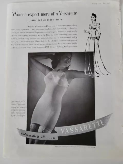 1963 PRINT AD -Hollywood Vassarette lingerie Girdle bra slip art artwork AD  PAGE $7.49 - PicClick