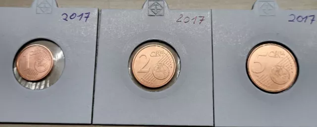 San Marino  Kursmünze 1, 2, 5 Cent 2017 prägefrisch  zum Sonderpreis!