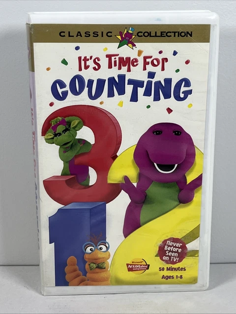 BARNEY: IT'S TIME for Counting (VHS, 1997) HARD CLAMSHELL - TESTED $8. ...