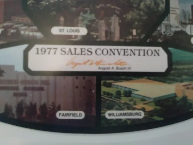 Vintage 1977 Anheuser-Busch Sales Convention Souvenir Gift Award Tray 2