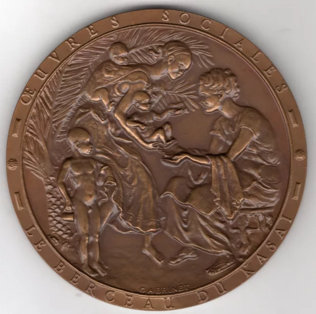 1956 Belgian Congo Medal For International Society of Forestry by Georges Brunet