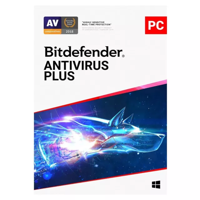 Bitdefender Antivirus Plus 2024 200MB VPN 3 PC Devices 1 Year (CARD BY POST)