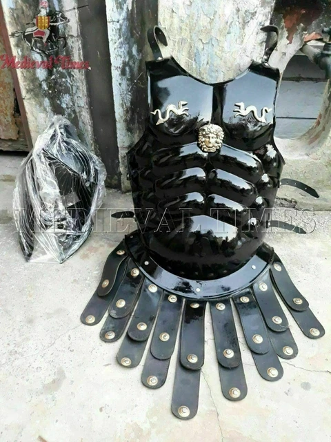 Elmo Spartan Re Leonida 300 - Medievale In Acciaio, Con Piuma Nera, Costume Halloween, Taglia Unica - Foto 7