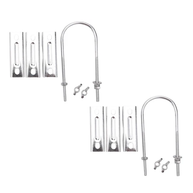 Antenna Mast Clamp V Jaw with U Bolts Heavy Duty -Rust Mast to Mast Mount B H1P3