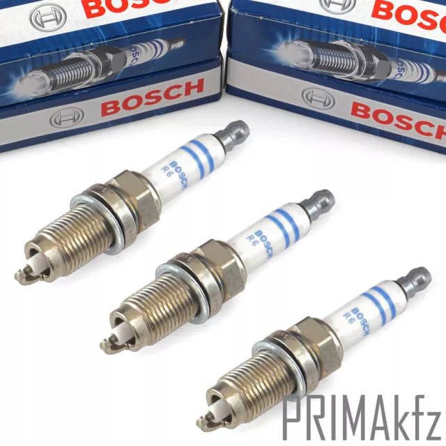 3x BOSCH Zündkerzen Super Plus FR7HC+ für VW Fox Polo Skoda Fabia Seat Ibiza