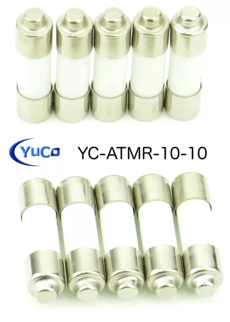 (10) YC-ATMR-10 Fast-Acting Midget Fuse KTKR10 ATMR10 KLKR10 HCLR10 600V