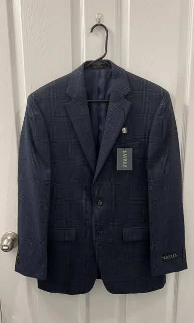 Lauren Ralph lauren blazer Suit 38R 100% Wool Navy Blue