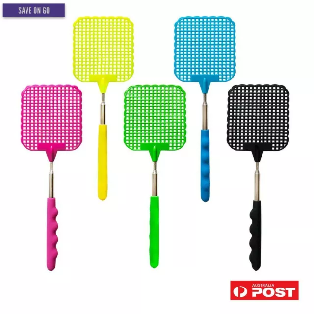 Telescopic Extendable Insect Fly Swat Swatter Mosquito Extends 72cm