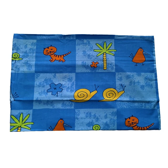 Kinder Baby Kissenbezug Kopfkissenbezug 40 x 60 cm Blau Tiere 100% Baumwolle