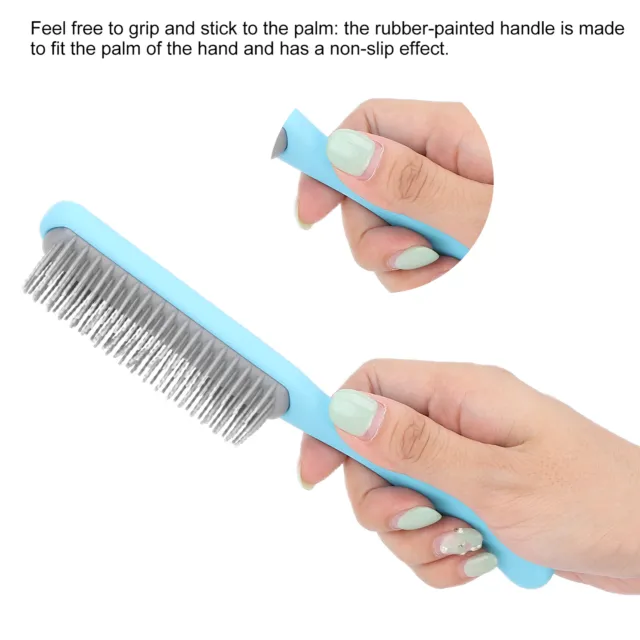 (Blu) pettine per capelli 9 file comoda spazzola per capelli pratica e resistente per la definizione