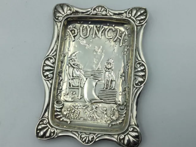 Unusual Victorian Solid Silver Tray, Depicting Scene From Punch & Judy, C1899