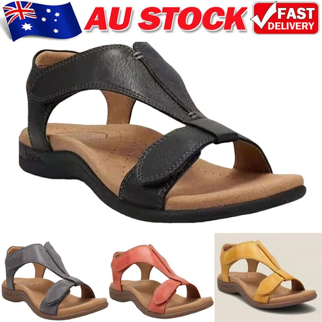 WOMEN ORTHOPEDIC OPEN Toe Sandals Arch Support Summer Flats Beach