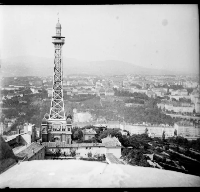 Lyon 1909 - Négatif Verre - Tour Métallique de Fourvière - 1643