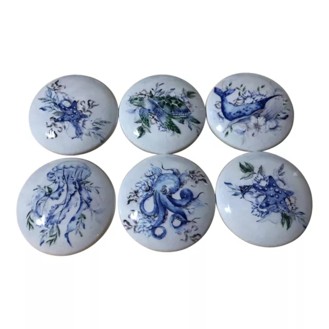 Set of 6 Sea Experiences Nautical Wood Cabinet Knobs