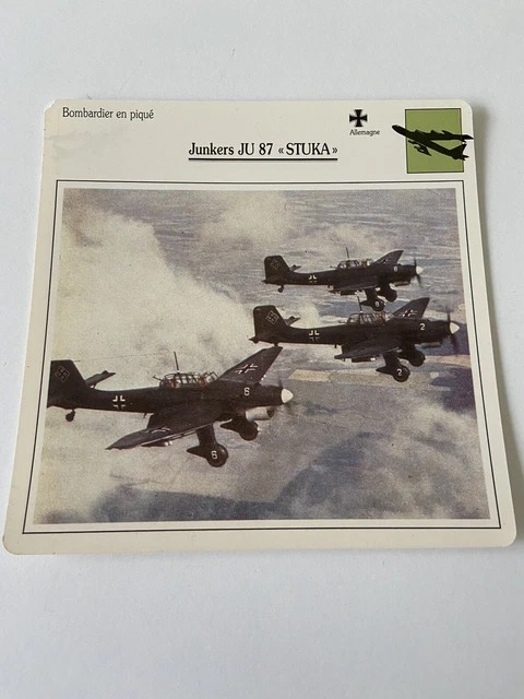 Carte Collection Bombardier Torpilleur  En Piqué Junkers JU 87 « STUKA »