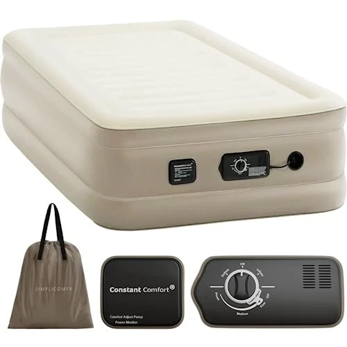 Simpli Comfy Inflatable Twin Air Mattress with Built in Dual Pump Choose Your...