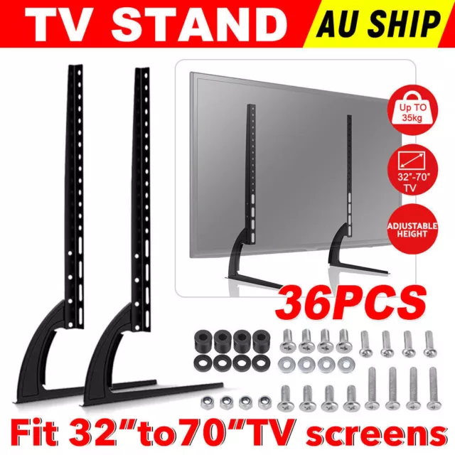Universal 14-75'' TV Stand Bracket Legs Table Top Desktop LCD LED Plasma Mount