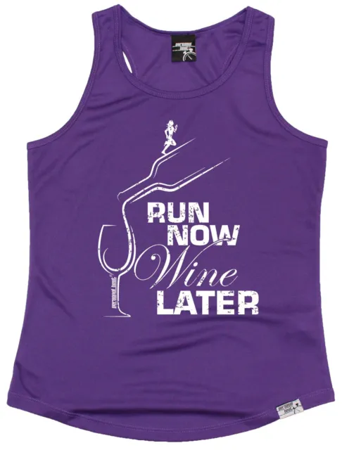 Run Now Wine Later FEMMES COUPE SÈCHE GILET anniversaire cadeau gym mode coureur
