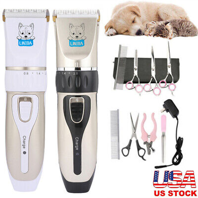Dog Cat Pet Grooming Kit Rechargeable Cordless Electric Hair Clipper Trimmer USA