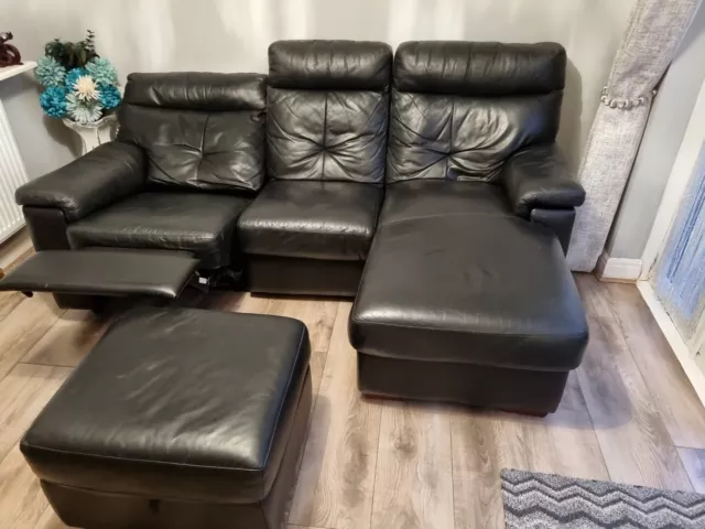 3 Seater Electric Reclining Leather Sofa