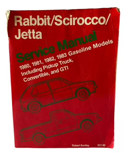 1980-83 Volkswagen Rabbit Jetta Scirocco Service Manual Pickup GTI VW Gas