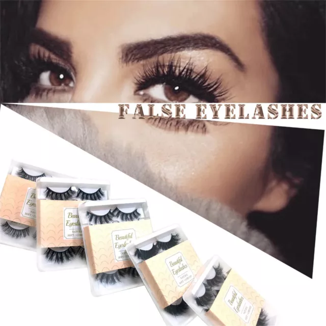 False Eyelashes Faux Mink Lashes Pack 10 Pairs 8D Dramatic Fake Big Eyelashes