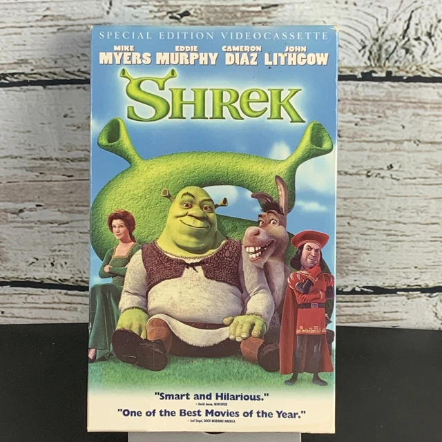 SHREK VHS 2001 Mike Myers Eddie Murphy Cameron Diaz John Lithgow SHREK VHS 2001 Mike Myers Eddie Murphy Cameron Diaz John Lithgow
