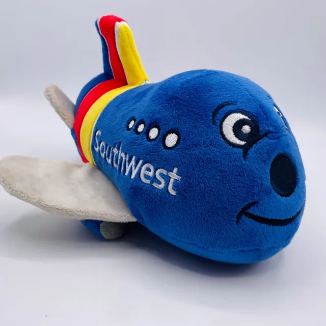 Southwest Airlines Plane Plush Stuffed Toy Red Blue Yellow 9" Jet Airport Souven