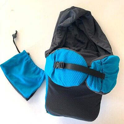 Blue / Black Memory Foam Travel Pillow with Hoodie & Back Support NEW