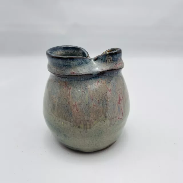 Olive Oil Pottery Lamp Blue Green Glazed