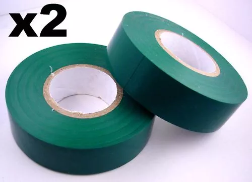 2x 20m Rollos De Alta Calidad Cinta aislante PVC VERDE