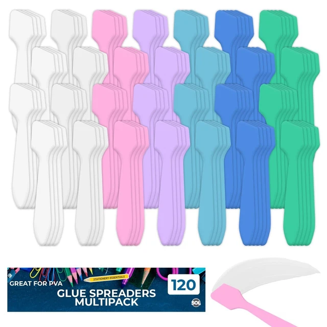 60-120PK Glue Spreaders Flexible Plastic PVA Adhesive Paste Spatulas Kids Craft