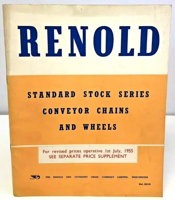 Vintage Renold Conveyor Chains Wheels Price Catalogue Diagrams Manchester 1950s