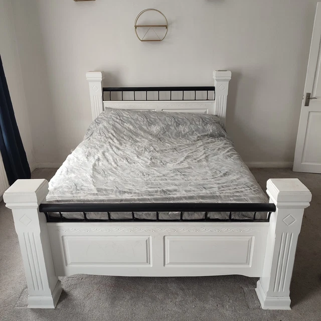 LUXURY BED WHITE King Size £150.00 PicClick UK
