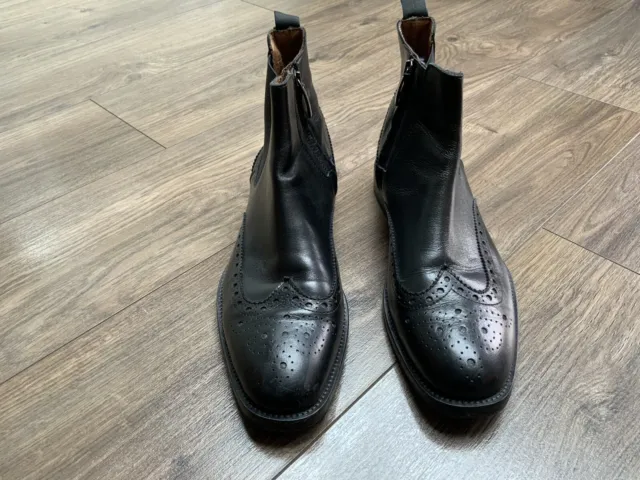 MENS BLACK BROGUE Boots Size UK 9 £23.00 - PicClick UK