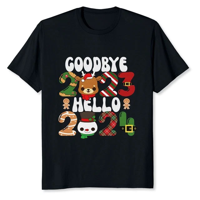 NEW LIMITED GOODBYE 2023 Hello 2024 Merry Christmas TShirt Free