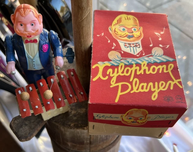 Jouet Vintage LUCKY SLEDGE Japon Années 50 – Remontage Mécanique, Boîte D'origine