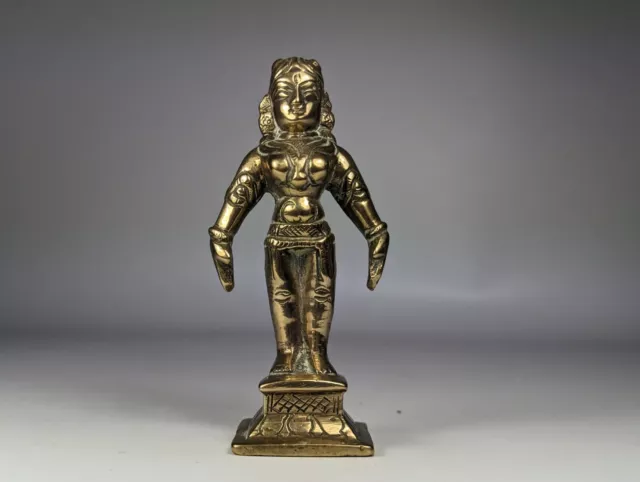 Antique c1900 Indian India Bronze Standing Deity Hindu Buddha Figure