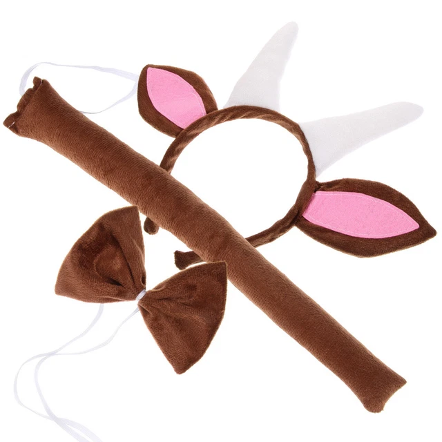 5 SETS HALLOWEEN Fake Goat Tail Cosplay Party Costume Horn Headband