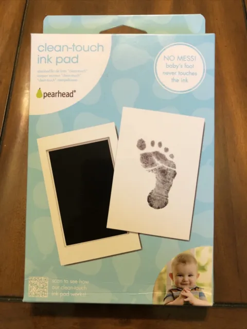 Pearhead Newborn Baby Handprint or Footprint “Clean-Touch” Ink Pad, Black