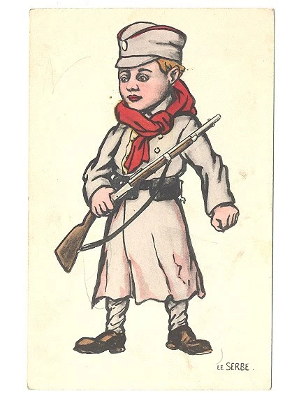 CPA Fantasie Militaire Le Serbe Hand Painted Card Fantasy Postcard