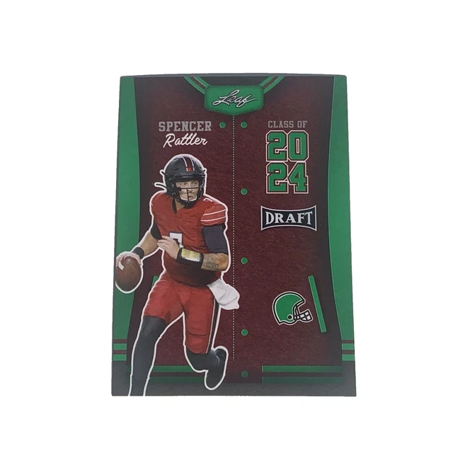 2023 LEAF DRAFT Football CLASS OF 2024 Card 80 SPENCER RATTLER Green