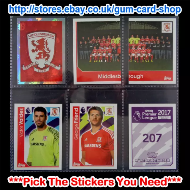 Merlins Premier League 2017 (200 to 299) *Select the Stickers You Need*