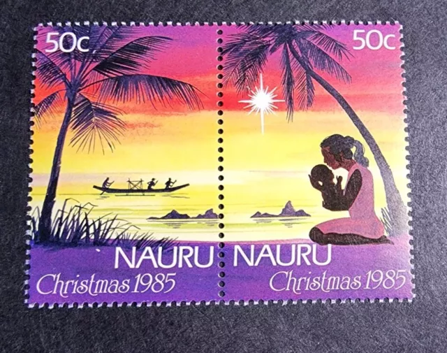 Nauru 1985 Christmas  pair  MUH B4