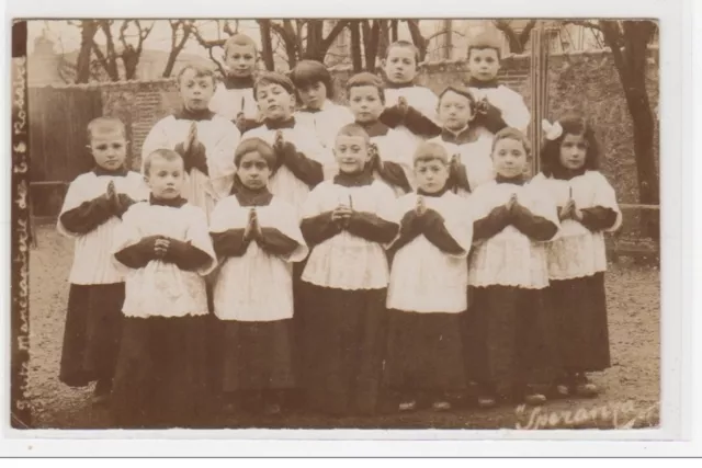 TROYES : carte photo d'enfants de choeur - très bon état