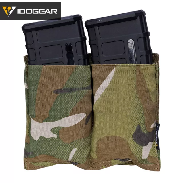 IDOGEAR Tactical 5.56 Magazine Pouch MOLLE Double Mag Pouch Elastic Fast Draw