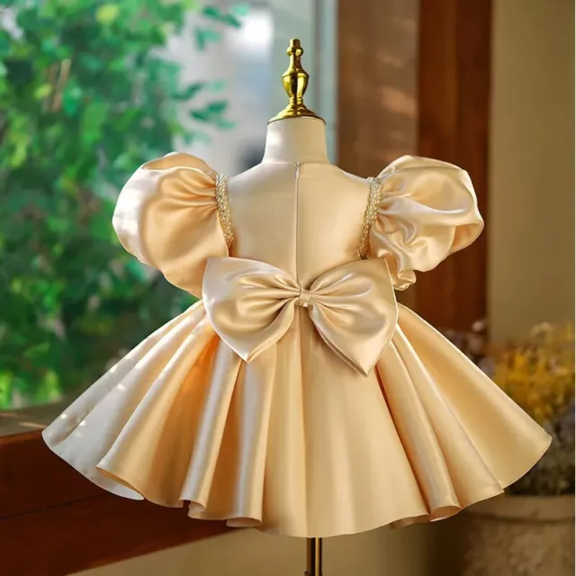 Pageant Party Little Girls Gala Cocktail Short Evening Gown Satin Formal Dress