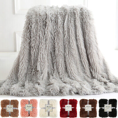Super Soft Breathable Faux Fur Throw Blanket for Sofa Couch Bed All Season Use